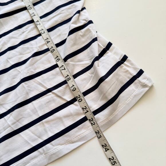 Athleta Essential V-Neck Tee - White & Blue Stripe - XL - Picture 6 of 6